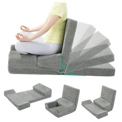 Pro Meditation Cushion Set with Adjustable Back Support, Large 3-in-1 Floor