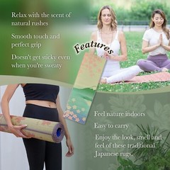 FULI Japanese Tatami Yoga Mat, Igusa Mat, Non Slip Exercise & Fitness Mats, P…
