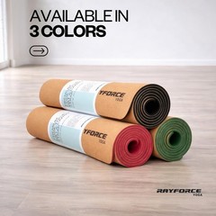 Cork Yoga Mat Non Slip 6mm Thick – Sweat Activated Grip for Hot Yoga, Alig