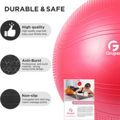 Gruper 26-Inch EXTRA THICK Exercise Ball &Pump Anti-Burst Stability Yoga Fitness