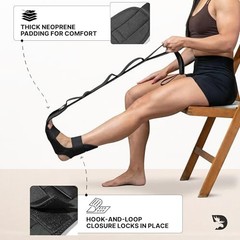 Adjustable Foot & Calf Stretcher with Padded Strap for Plantar Fasciitis Relief,