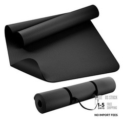 Extra Thick NBR Yoga Mat for Women & Men, 10mm Thick, 72”x24”x10mm Black