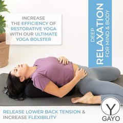 GAYO Yoga Bolster for Restorative Yoga- Made with 100% Cotton, Yoga Pillow Se…