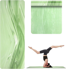 Natural Rubber Yoga Mat, Matte PU Material Extra Thick Yoga Mat Non Slip, Eco Fr