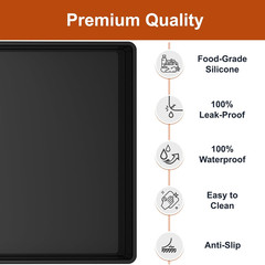 Extra Thick Silicone Mat Waterproof with Raised Edge 34″ X 22″, under Sink Mat f