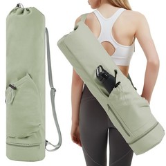 Yoga Mat Bag with Water Bottle Pocket and Bottom Wet Pocket, Exercise Yoga Ma…