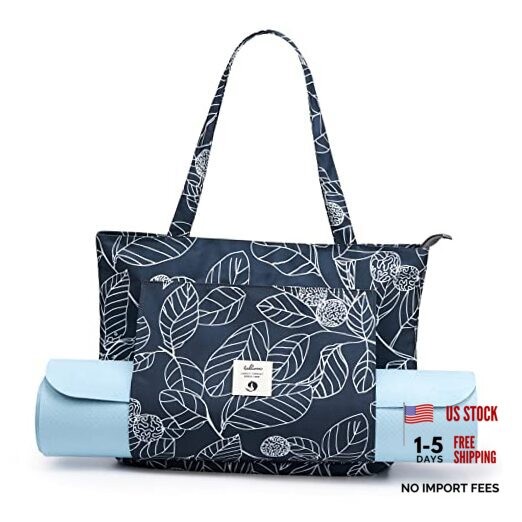 Yoga Bags for Women with Yoga Mats Bags Carrier Carryall Canvas Tote for Leaf