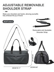 Gym Duffle Bag with Shoe Compartment for Women Men Sports Workout Carry on We…