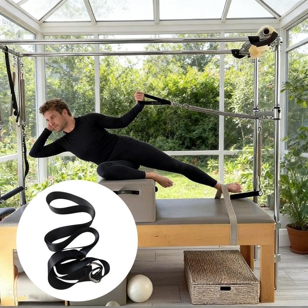 Pilates Equipment Strap Indoor with Rings Portable Daily Yoga Exercise Strap