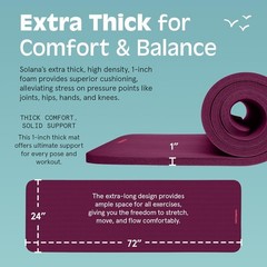 Extra Thick Solana Yoga Mat with Nylon Strap – Perfect for Home Workouts & Yoga