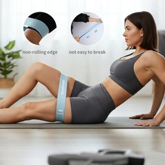 Silicone Resistance Loop Bands – Latex-Free No-Slip Glute Booty Bands – 2-Pac…