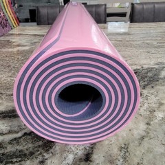 SAEEPABUL 32″ Wide Micro-X Thick Yoga Mat Non Slip W Carry Strap Pink/ Blue