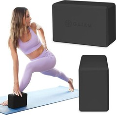 Gaiam Yoga Block – Supportive Latex-Free Eva Foam – Soft Non-Slip Surface with