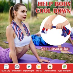 Hosuly 50 Pack 4Th Of July Cooling Towel Bulk Patriotic Style Ice Towel
