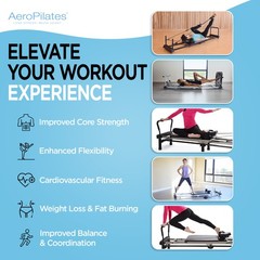 Aero Pilates Foldable Reformer Fitness Machine with Cardio Rebounder (Open Box)