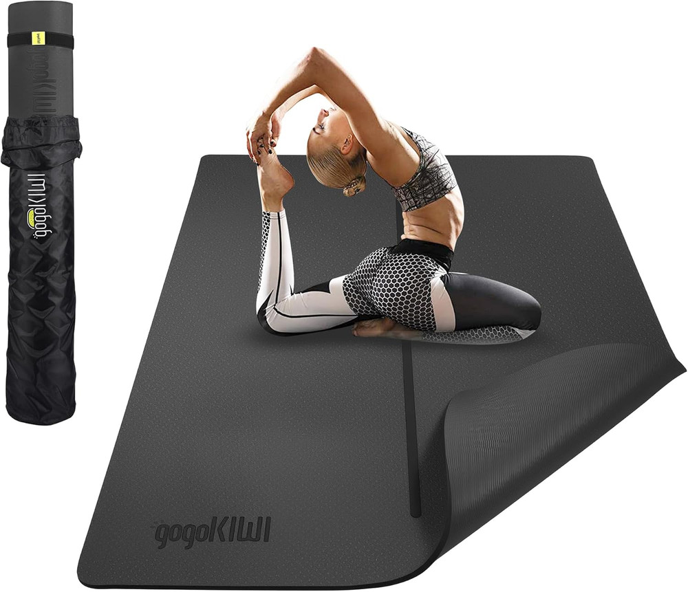 Large Yoga Mat (6’X4′) – 1/4″ & 1/2″ Thick Exercise Mats for Home Workout, Extra