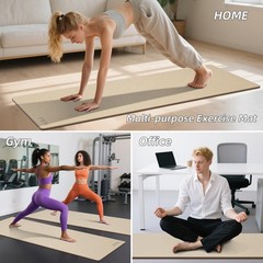 Yoga Mat 10mm Extra Thick and Extra Long, 76×28×0.4 Inch, Double Color Non-Sl…