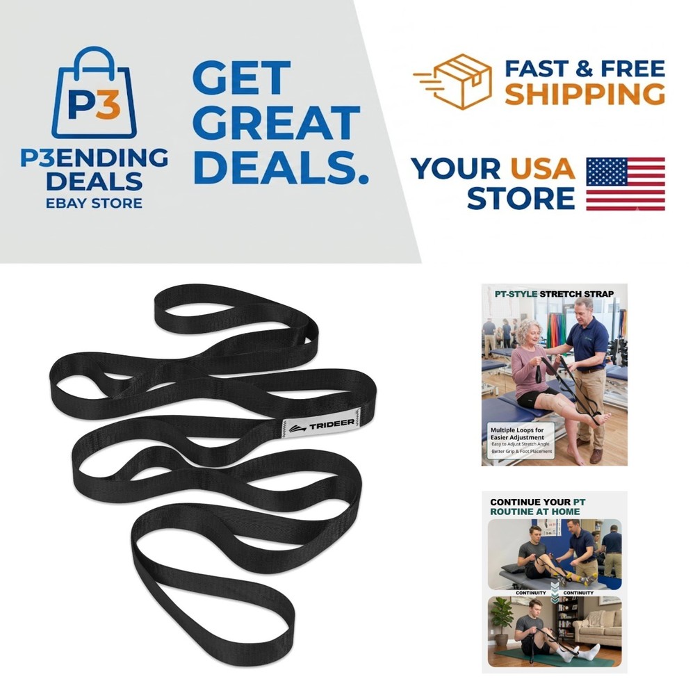 Lightweight 75” Stretching Strap for Post-Surgery Rehab & Enhanced Flexibility