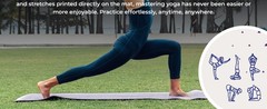 Instructional Yoga Mat with Carrying Strap: Cute Yoga Mat with 75 Illustrated
