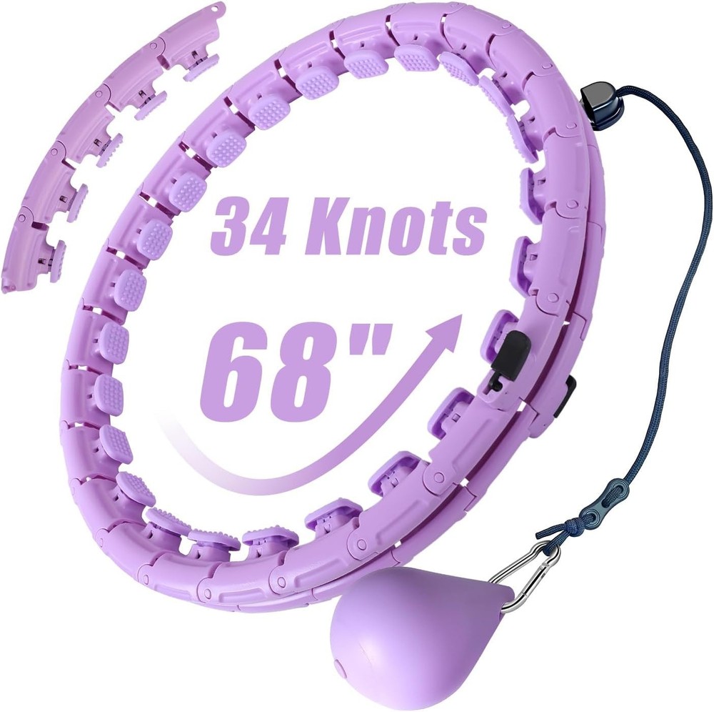 OurStarry 34 Knots Weighted Workout Hoop Plus Size, Smart Waist Exercise Ring fo