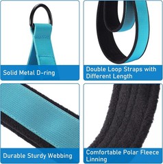 Pilates Straps – Double Loop D-Ring Straps for Reformer, Padded, Home Gym Wor…