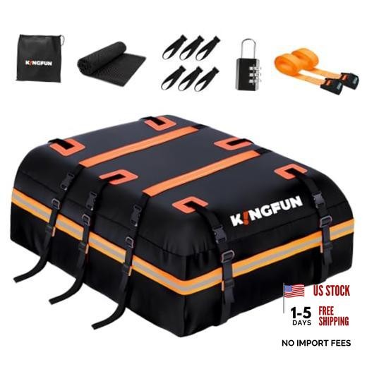 Car Rooftop Cargo Carrier Bag, Waterproof Car Roof Luggage 15 Cubic Feet