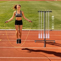 Metal Jump Rope Holder Rack Adjustable Height Rope Holder Rope Rack With Wheels