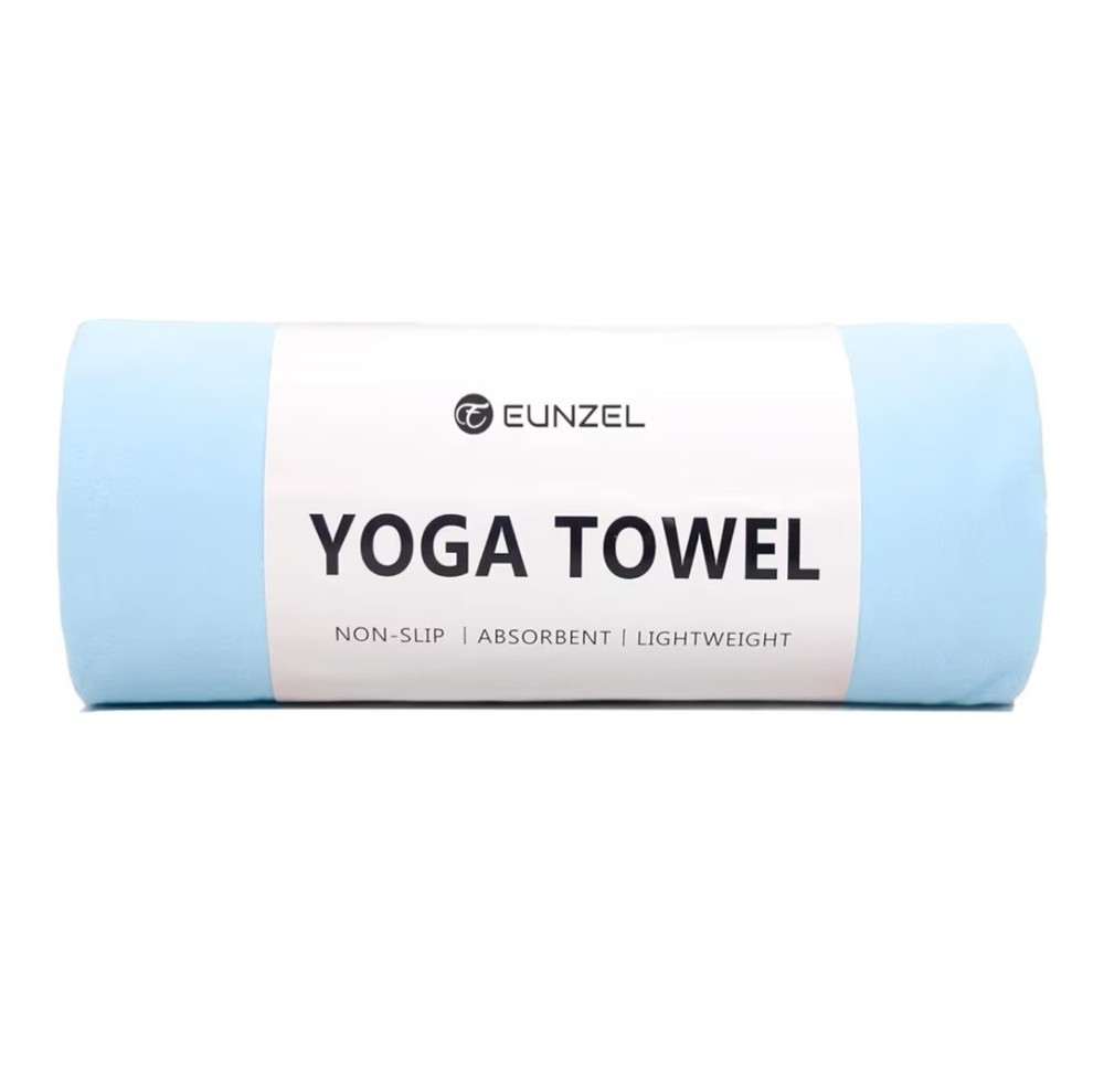 Yoga Towel Non-Slip, Super Soft, Sweat-Absorbent, Quick-Drying, Light Blue