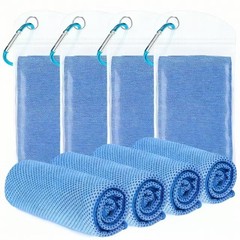 ExTowel Excellent Cooling Towel 4 Pack 40″x12″, Instant 4 Light Blue