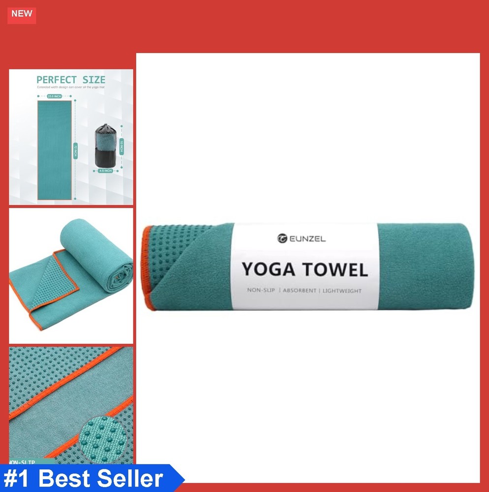 Microfiber Yoga Towel 72×24 Inch Non Slip Grip Dots Sweat Absorbent Hot Yoga