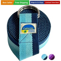 California | Yoga Belt with Safe Adjustable D-Ring Buckle for Pilates | Stret…