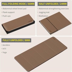 Foldable Extra Large Yoga Mat 74″×31.5″, 8mm Double-Sided Non Slip Lightweigh…
