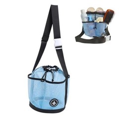 Mesh Shower Caddy Hanging Shower Basket Tote, Large Capacity 7 Pockets Blue