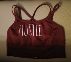 Rae Dunn “HUSTLE.” Sports Bra & Vivitar Yoga Dice Set