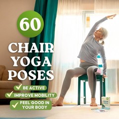 60 Chair Yoga Exercises – Gentle Workouts for 4″ x 6″ Cards, Green