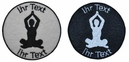 Yoga Aufnäher m Wunschtext Verein Patch 10cm (532)