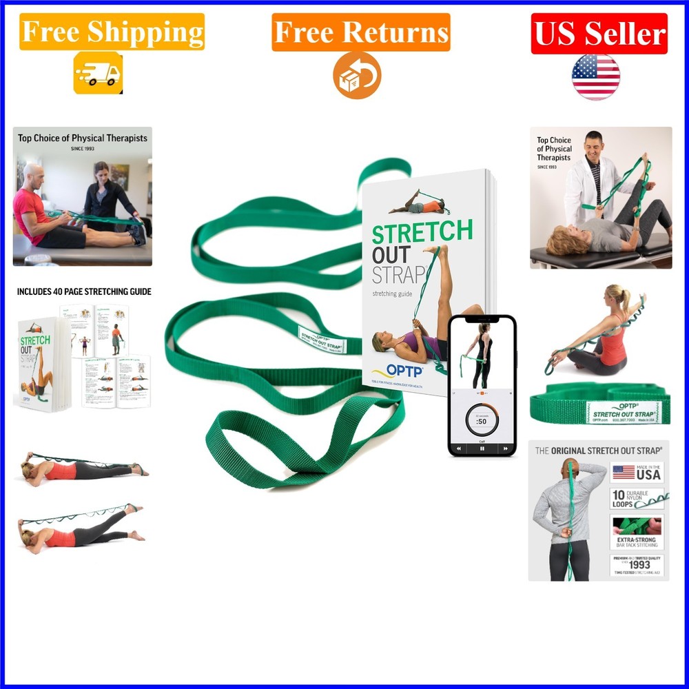 Green Polyester Stretch Out Strap for Flexibility & Physical Therapy, 6′