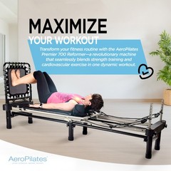 Aero Pilates Foldable Reformer Fitness Machine with Cardio Rebounder (Open Box)