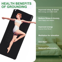 Enhanced Grounding Yoga Mat – 71″x24″ Non-Slip with 15ft Cord