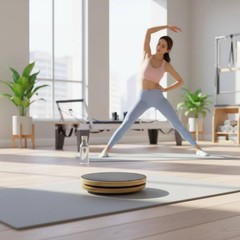2 Pieces Wooden Pilates Disc Posture Correction Pilates Rotation Board for