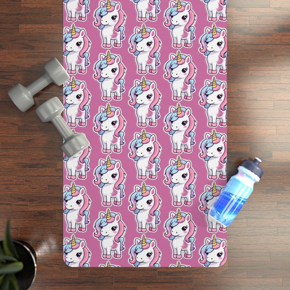 Cute Unicorn Yoga Mat, Pink