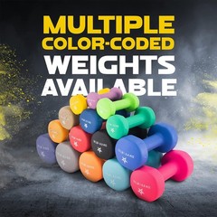 Neoprene Coated Dumbbell Hand Weight Sets of 2 – Multiple Weight Options with