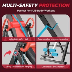 YOLEO Gravity Heavy Duty Inversion Table with Headrest & Adjustable Protectiv…