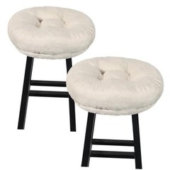 Bar Stool Seat Cushions, Round Stool Covers Pads 14 inch Diameter, 2 Pack Beige