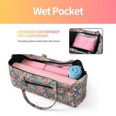 Large Yoga Mat Bag Carrier Gym Tote Wet Pocket Workout Pilates Travel Women