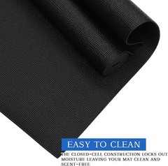 Riakrum 20 Pieces Exercise Yoga Mat 68x24in Non Slip Black with Strap