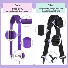 60 Inch Shoulder Strap with Removable Ultra-Thick Pad，Adjustable Buckles