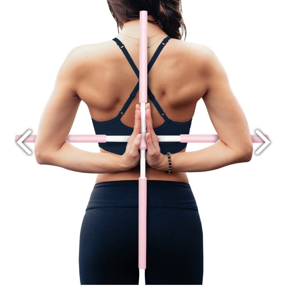 Bility Posture Corrector Yoga Cross Sticks – Compact and Adjustable Stretch Pink