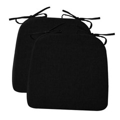 Chair Cushions for Dining Chairs, 2″ Thick Seat 2 Count(Pack of 1) Black