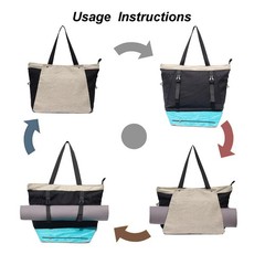 Yoga Mat Bag Gym Tote Multi Pockets Women Drawstring Carrier Pilates Travel